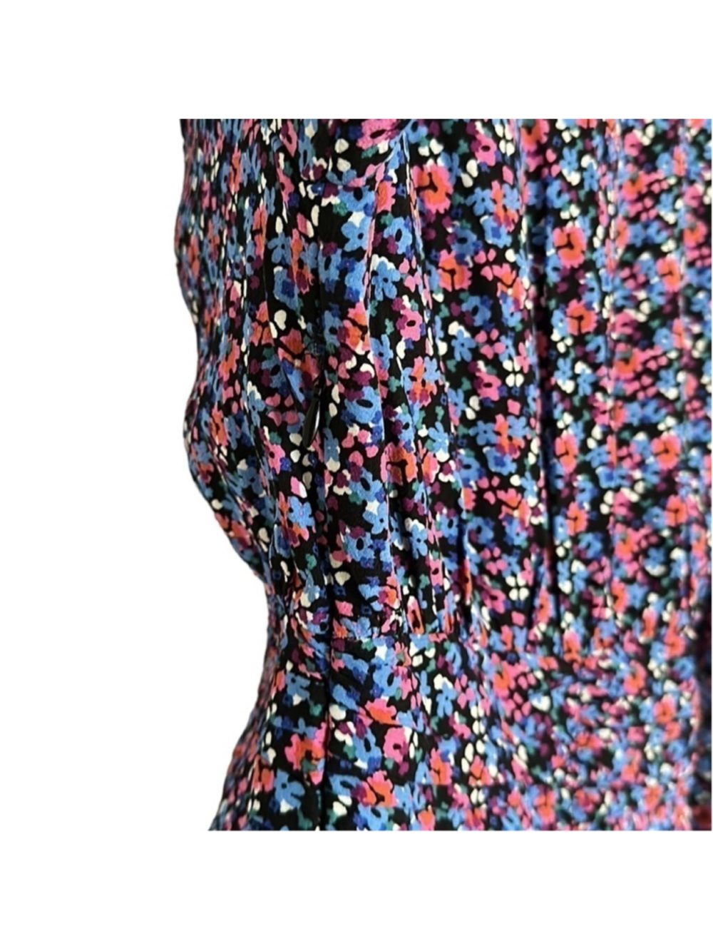 Zara dress ruched button front floral mini dress sz XS NWT - Picture 10 of 11